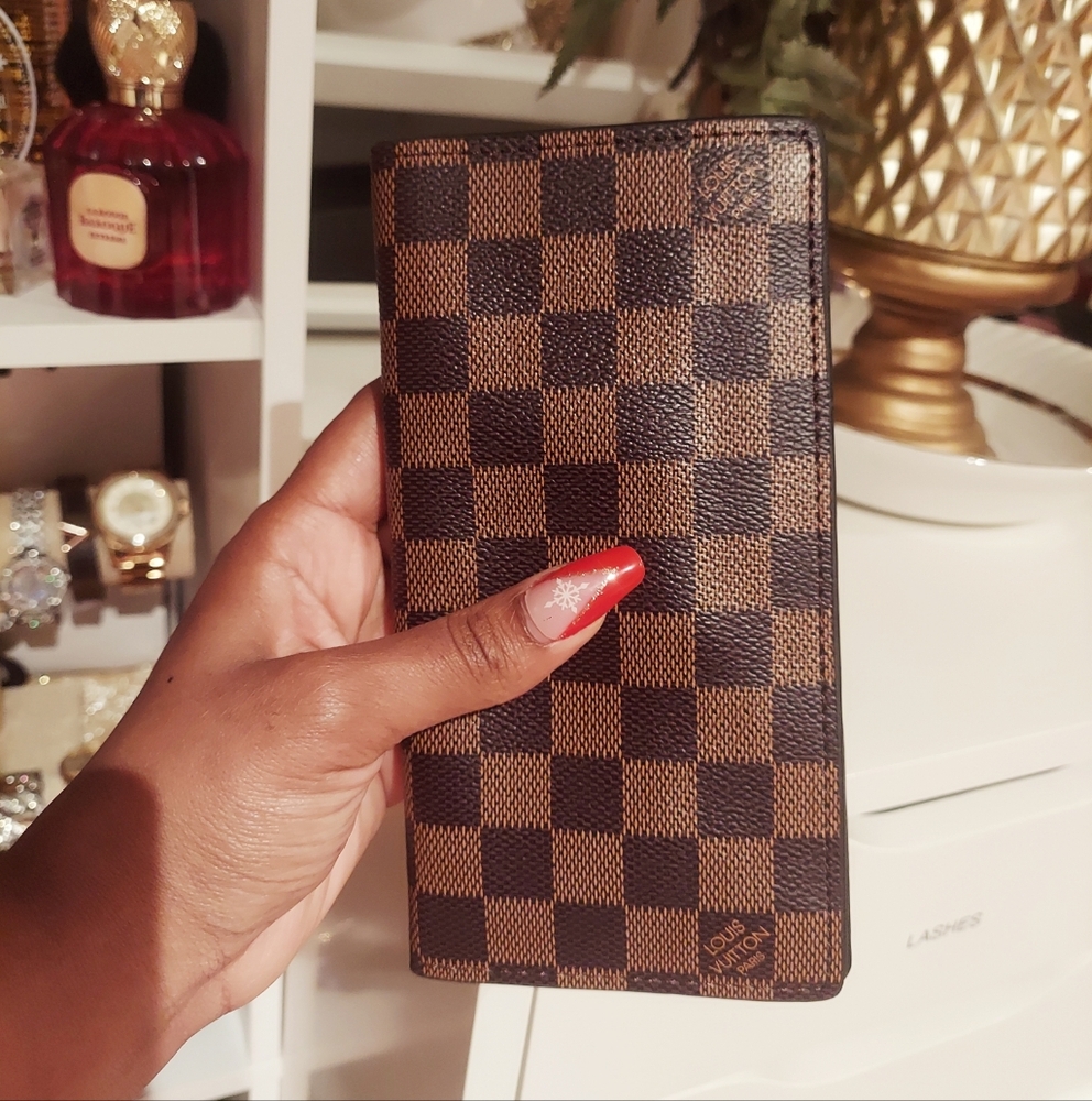 Brown checkered wallet